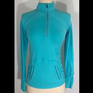 Ivivva Half Zip Pullover Jacket 10 Blue Thumbholes